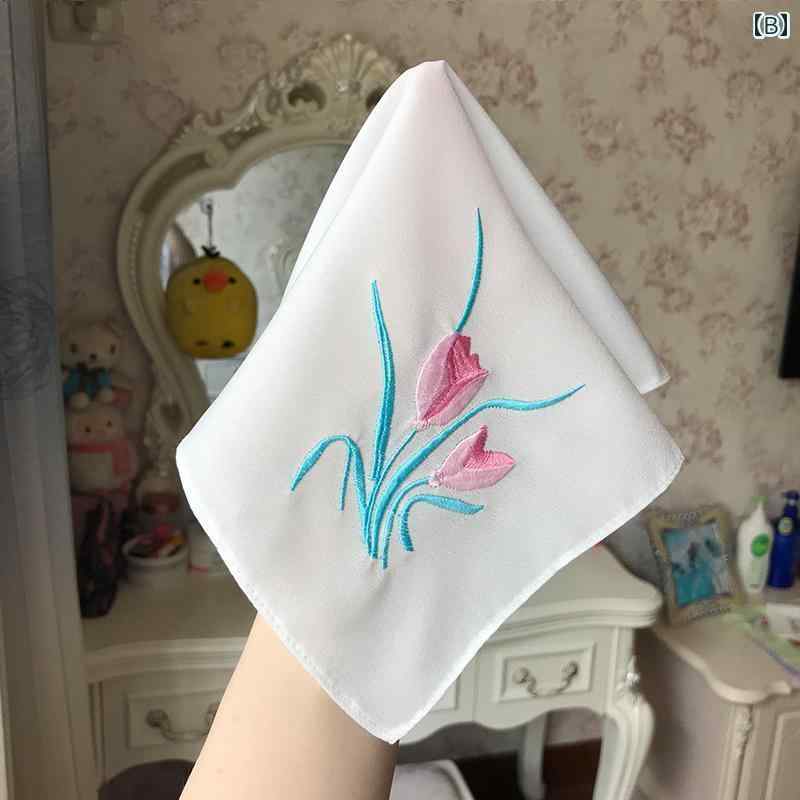 ハンカチ　ハンドタオル ビッグ レッド オシドリ ハンカチ チャイナ風 結婚式 ヒ パ レトロ スタイル オペラ 漢服 宮殿 レディース 市松 刺繍