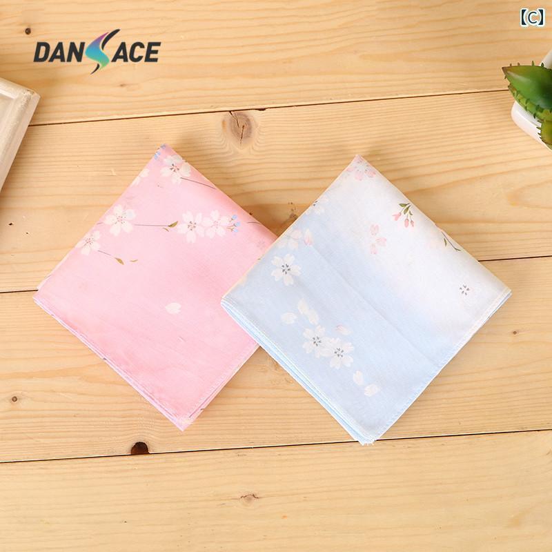 ハンカチ　ハンドタオル レディース ハンカチ約 45 cm 60 コーマ 綿 プリント ハンカチ 携帯 用 吸汗 スクエアタオル