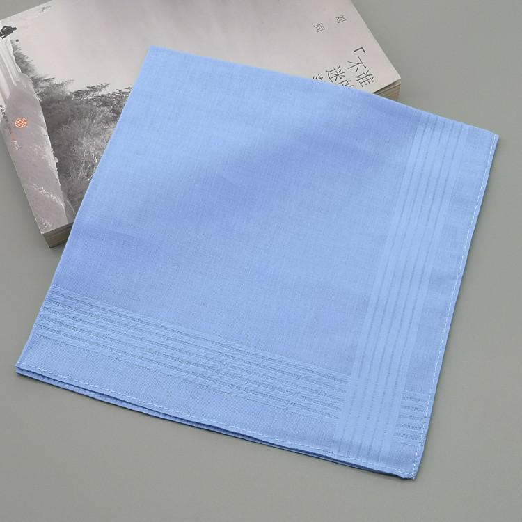 ハンカチ　ハンドタオル 綿 ハンカチ 青 無地 男女兼用 四角 タオル 吸汗 薄手 柔らかい 汗 拭き 高齢者 40 cm