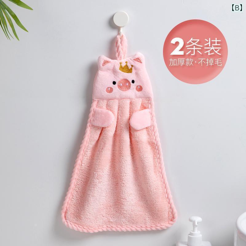 ハンカチ　ハンドタオル 面倒くさがりの 人の 吊り下げ 式 キッチン タオル 家事 掃除 子供用 吸水性 ..