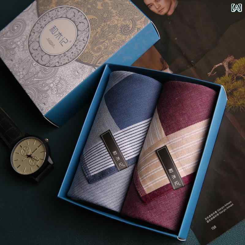 ハンカチ　ハンドタオル Hemji メンズ サーティ 高級 綿 ハンカチ 先生の 日 ギフト 夏 汗 拭き 柔らかく 吸水性 抜群