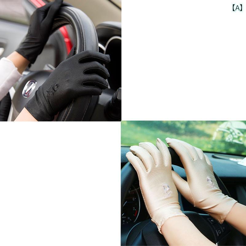 手袋　日焼け防止 春夏 薄手 日焼け防止 手袋 女性用 乗馬 ドライビンググローブ スパンデックス 伸縮..