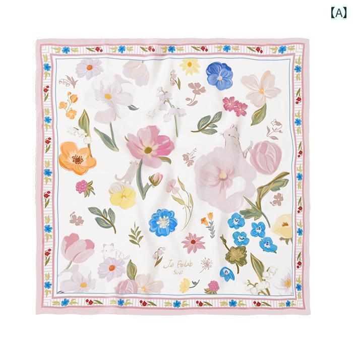 スカーフ　おしゃれ レディース 解放 山 日記 2 シルク マルベリー スカーフ 大きめ スクエア レトロ ..