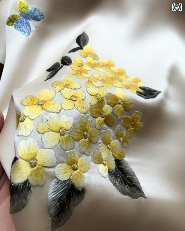 スカーフ　おしゃれ レディース パン バックル 杭 州 シルク ハイエンド 刺繍 スカーフ レディース 桑 ..