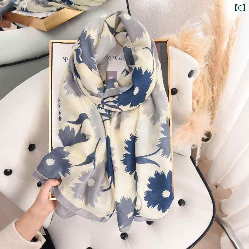 スカーフ おしゃれ レディース 2025夏 コットン＆ リネン スカーフ レディース ロング ショール 万能 ネック 薄手 シルクスカーフ 美 白 ギフト