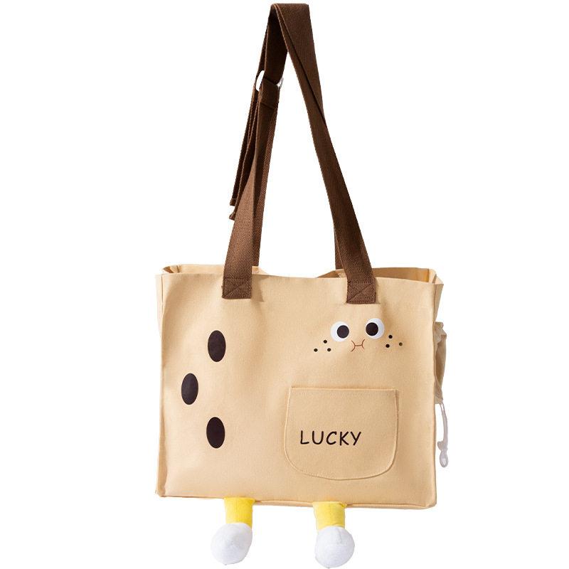 ペット用キャリーバッグ 犬 猫用 ショルダーバッグ 手提げ 帆布製 通気性良好 首出...