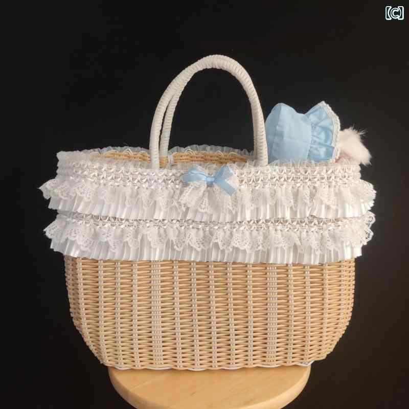 犬用 トートバッグ バッグ moom ロリータ 手持ち 猫 バッグ ピクニック お出かけ 子犬 レース バスケット 通気性 かわいい ポータブル 猫と 犬用