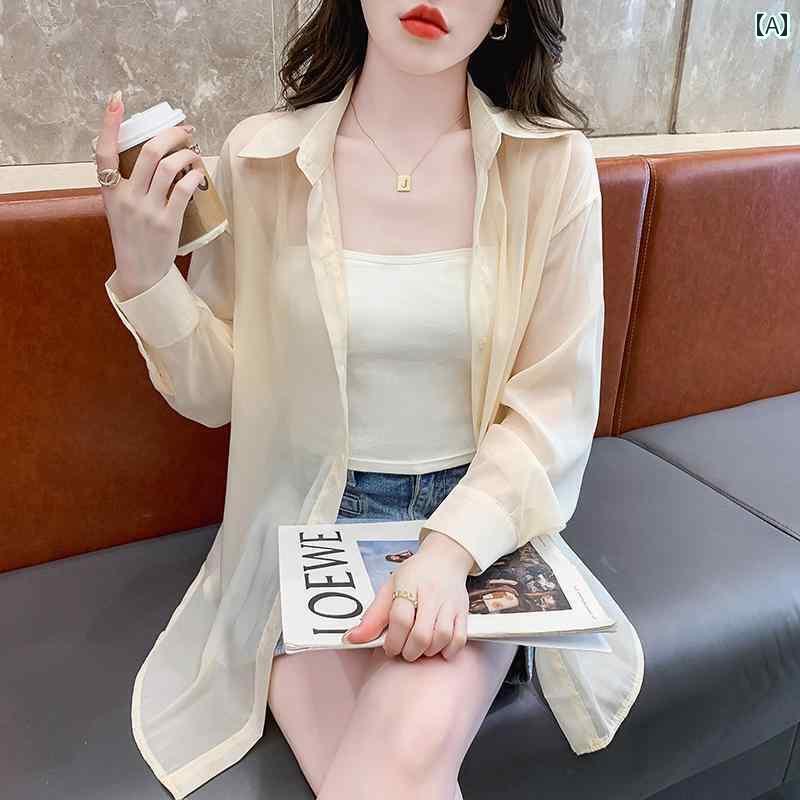 シャツワンピース レディース 杭 州 ビッグ シャツ レディース 長袖 日焼け防止 トップス 2025 夏 ハイエンドな 桑 絹 カーディガン