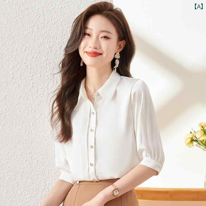 シャツワンピース レディース ホワイト シャツ レディース 2025 夏 高級 プロ シフォン レディーストッ..