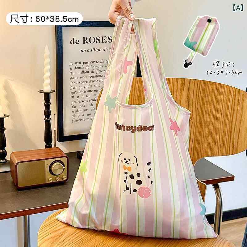 Shopping Bags, Ecology Bags - かわいい トートバッグ ハンドバッグ イン スタイル ショッピング バッグ大容量 折りたたみ ハンドバッグ エコ バッグ 防水 ポータブル スーパー マーケット 収納