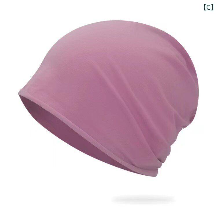 ヘアキャップ キャップ 綿 プルオーバー 帽子 エアコン 睡眠 薄型 ホーム ファッシ...