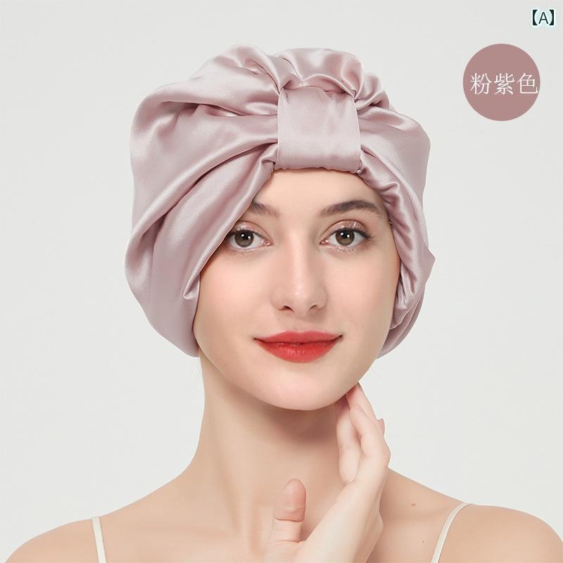 ヘアキャップ キャップ 二 重層 ナイトキャップ ターバン キャップ 包 頭 100 桑 帽子 マタニティ ホー..