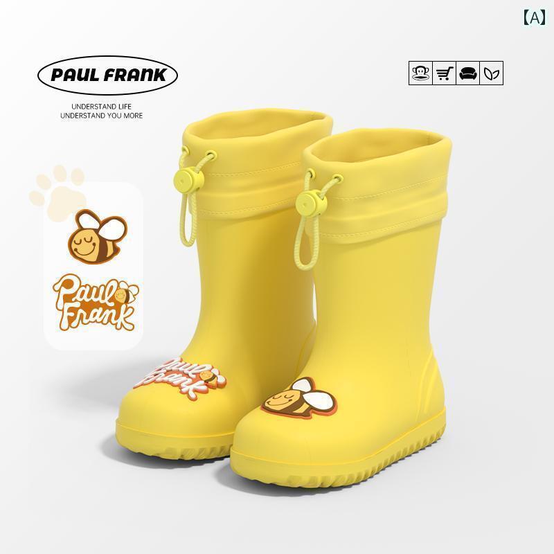 子供用 長靴 ビッグ マウス モンキー 子供用 レインブーツ 男の子 女の子 巾着 滑り止め 通学 防水 ベ..