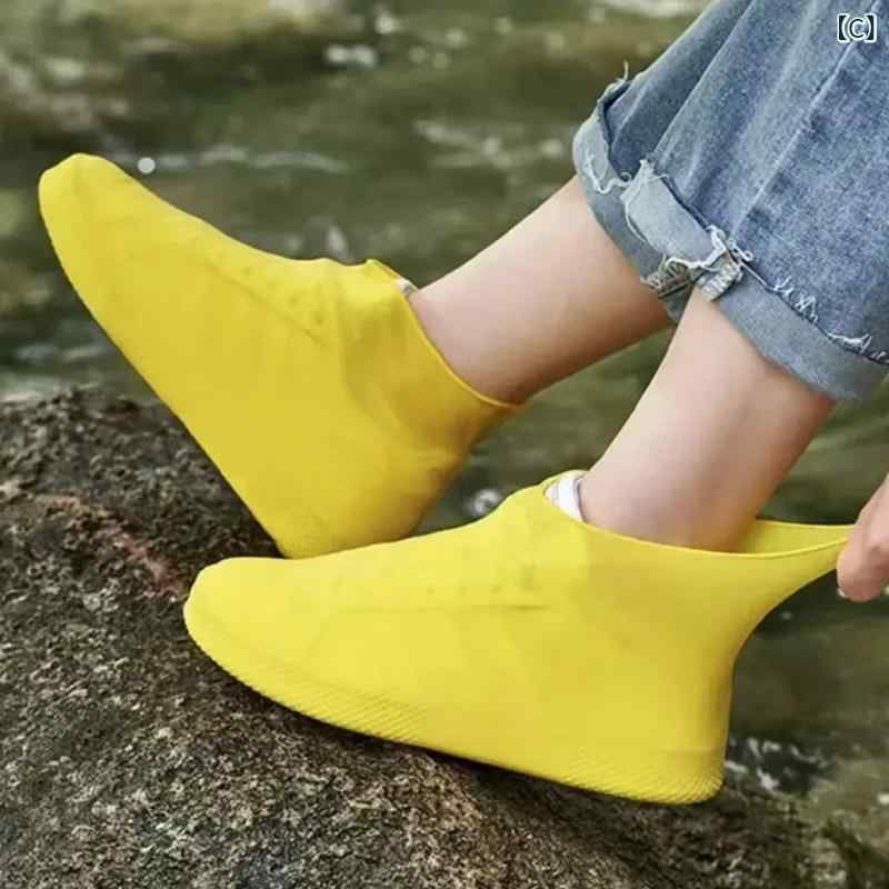 レインシューズカバー 男女兼用 子供用 防水 防滑 雨靴 シリコン 靴カバー 滑り止...