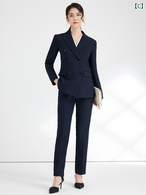 スタイリッシュ 女性 スーツ レディース スーツ ハイエンド プロ フォーマルウェア 作業着 公務 員 面接 ビジネス ブラック