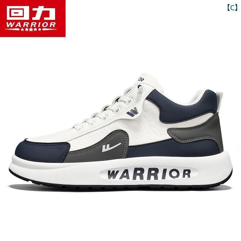メンズ 白靴 スニーカー ウォリアー カジュアル メンズシューズ 2025夏 滑り止め レザー 防水ノー レース 厚底 スポーツ