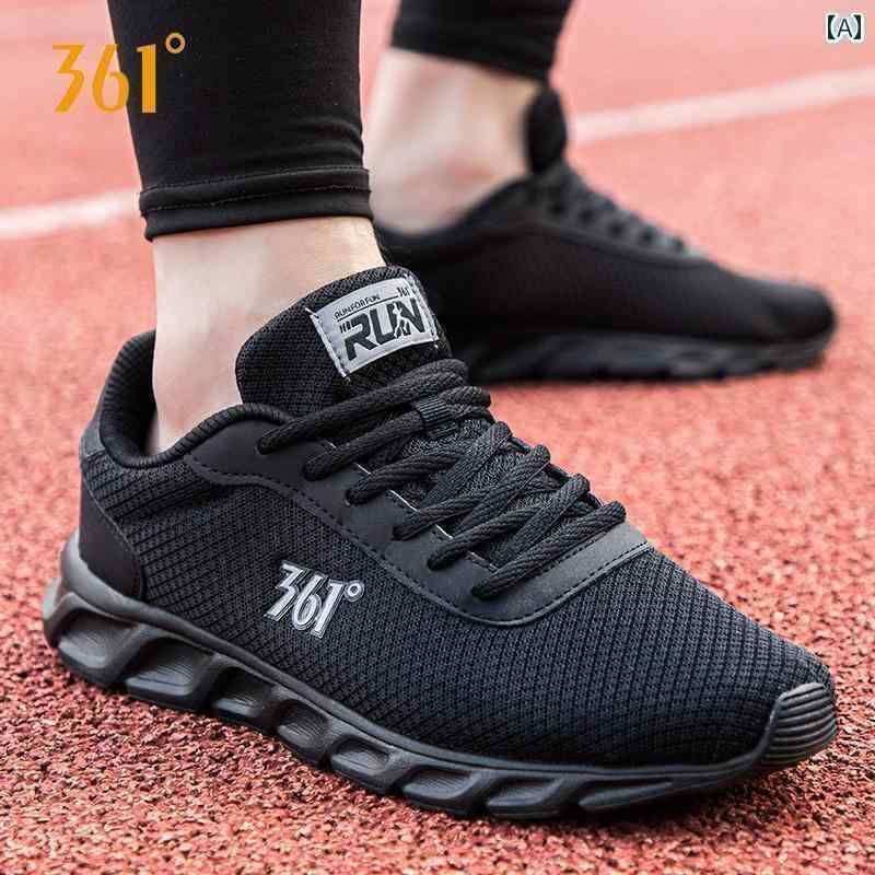 メンズ 白靴 スニーカー 361 メンズシューズ スポーツ シューズ メンズ 361度 メッシュ ランニング 通気性 カジュアル ブラック 大きいサイズ