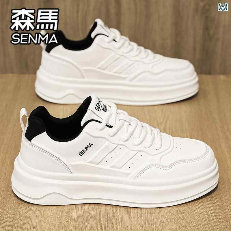 メンズ 白靴 スニーカー セミール メンズシューズ 2025 夏 スポーツ カジュアル ホワイト スニーカー ..