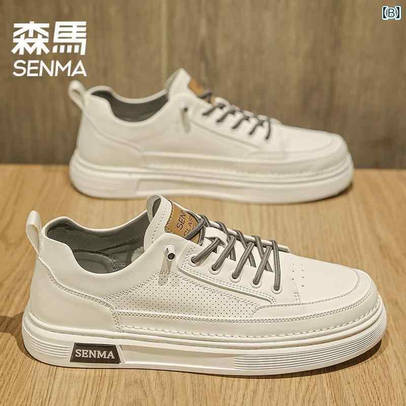 メンズ 白靴 スニーカー セミール メンズシューズ 2025夏 通気性 メンズ スポーツ シューズ ワン ステ..