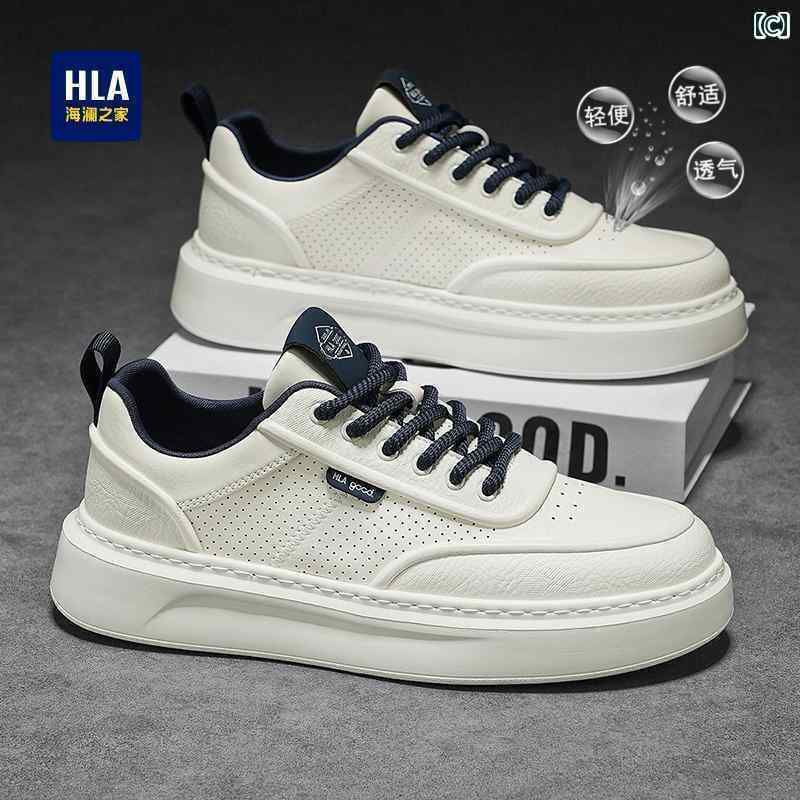 メンズ 白靴 スニーカー Heilan Home メンズシューズ 夏 通気性 高級 身長 アップ 厚底 白靴 おしゃれ 万能 スポーツ カジュアル スニーカー