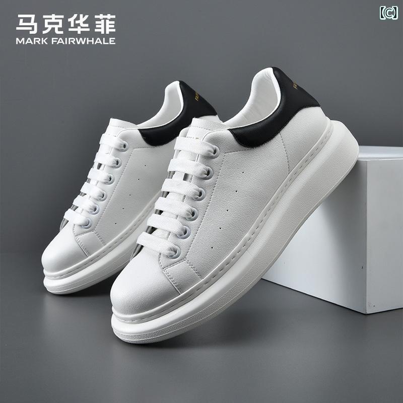 メンズ 白靴 スニーカー マーク フェア ホエール ホワイト シューズ メンズ 2025 スタイル スニーカー メンズシューズ 夏 身長 アップ