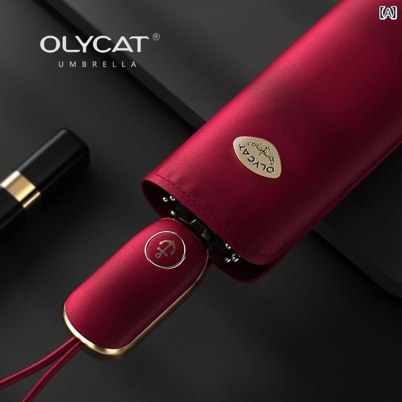 折り畳み式　傘 ドイツ製全自動 傘 女性用 日焼け防止 UV カット 日傘 晴れ 雨 兼用 小型 携帯用 折りたたみ