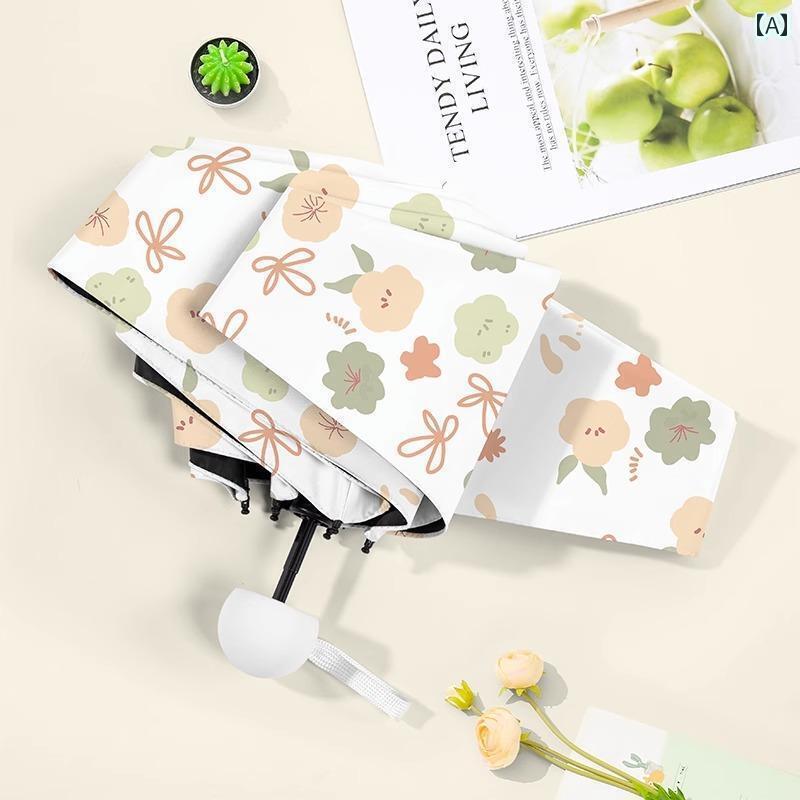 折り畳み式　傘 5つ 折り 傘 ミニ 日焼け防止 紫外線 対策 小型 携帯用 日傘 晴 雨 兼用 手動 女性用