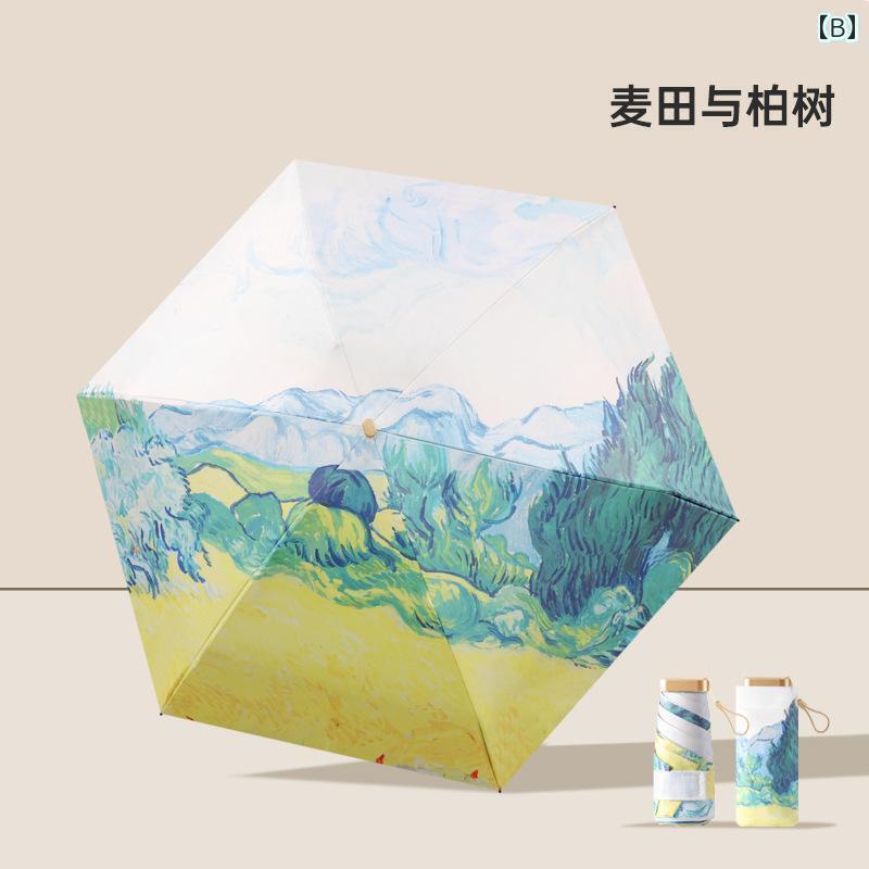 折り畳み式　傘 日傘 ブラック グルー 日焼け防止 紫外線 防止 傘 ミニ ポータブル カプセル レディース 晴 雨 兼用 コンパクト