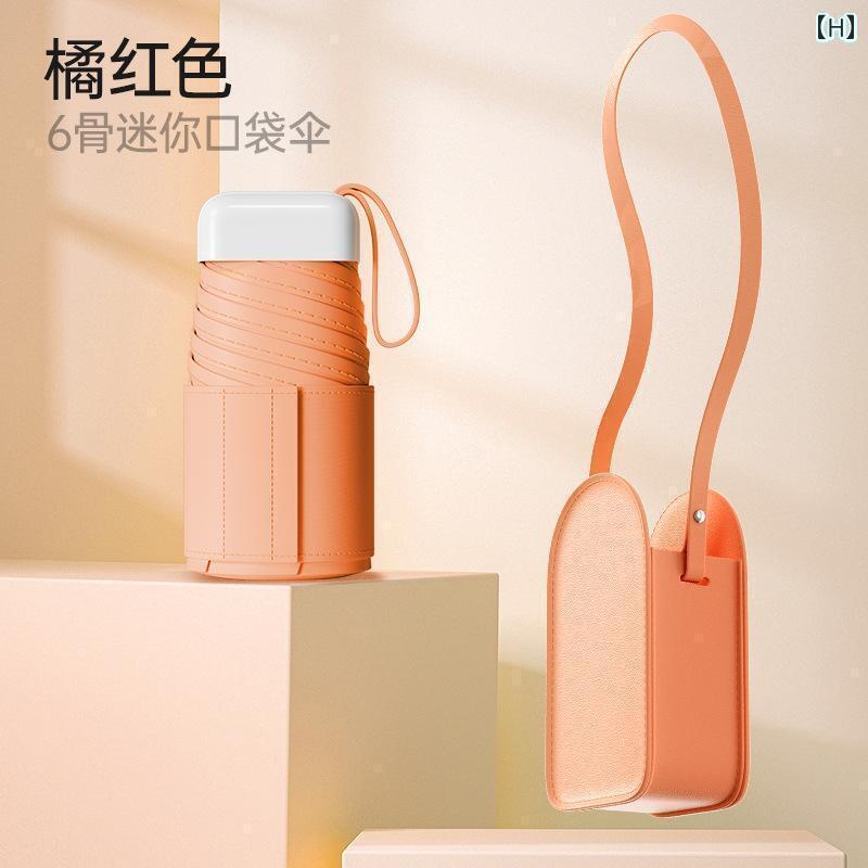 折り畳み式　傘 日傘 サンシェード 紫外線 防止 女の子 晴れ 雨 兼用高 価値 ポケット カード 軽量 コ..