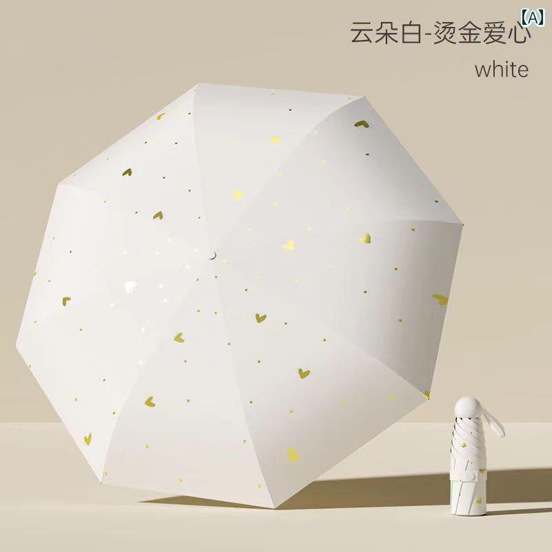 折り畳み式　傘 8本 骨 50 % 折りたたみ 軽量 日傘 UPF 日焼け防止 UV カット 女性用 コンパクト ポータブル 晴 雨 兼用 傘