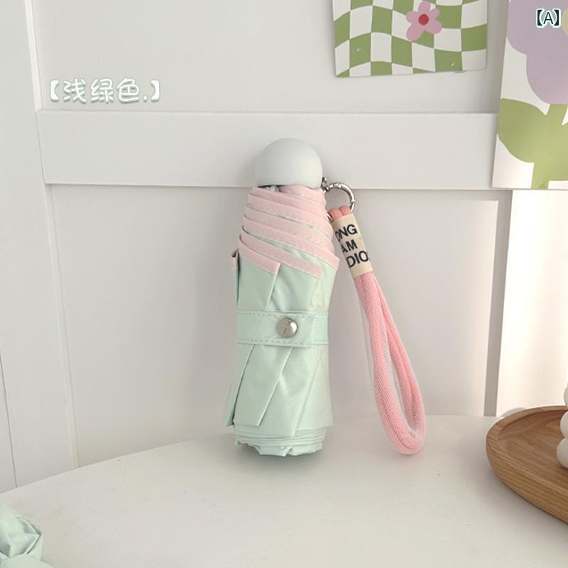 折り畳み式　傘 2025年 軽量 コンパクトで晴れの 日も 雨の 使える 日傘 女性用 紫外線 対策の ポータブル ブラック プラスチック サンシェード