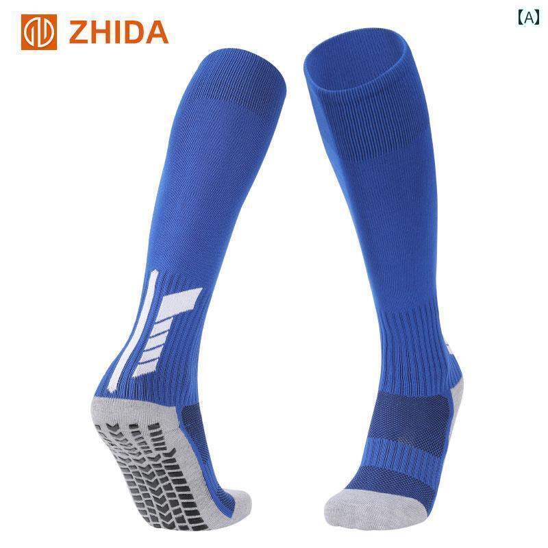 サッカー ソックス ZHIDA プロ 仕様の ロング チューブ オーバーニー 滑りにくい サッカー ソックス 子供と 大人用 ミドル タオル 底の 接着 トレーニング