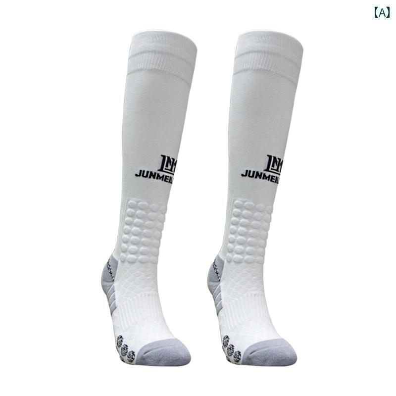サッカー ソックス ジュン メイロン サッカー ソックス 男女兼用 膝上 丈 厚手 滑り止め プロ トレーニング 競技用 スポーツ 子供 学生用
