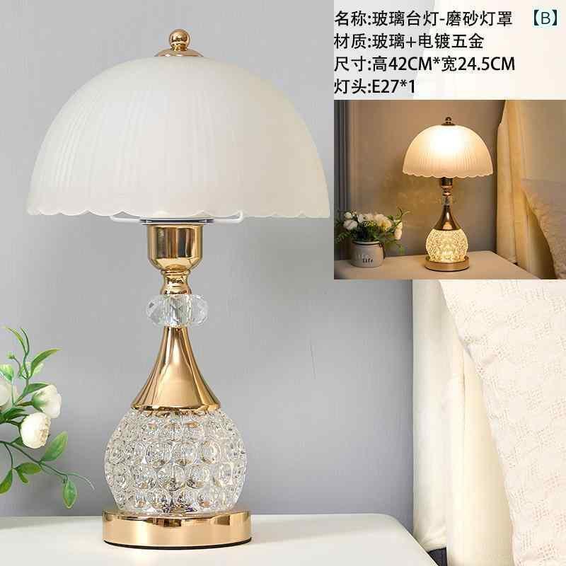デスクランプ テーブルランプ 高級 寝室用 テーブル ランプ シンプルで モダンな スタイル USB インターフェース 付き スマートフォンの 充電 無 段階調 光 機能 寝室に 最適 ガラス製