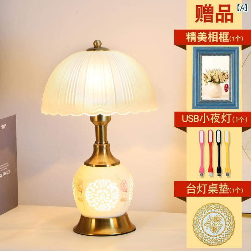 デスクランプ テーブルランプ アメリカン モダン シンプル タッチ 寝室 ベッド サイド テーブル ランプ..