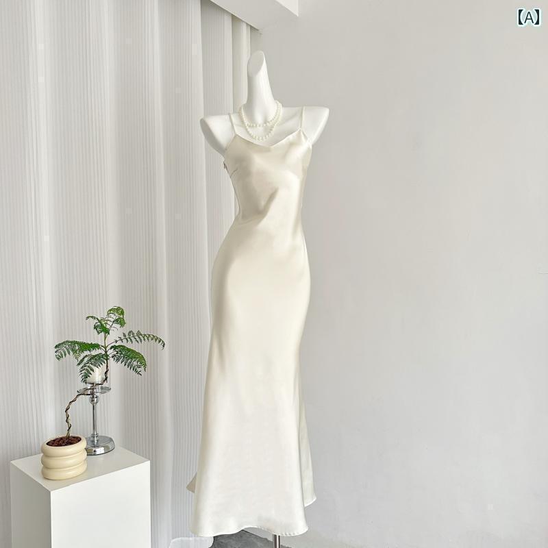 スリムフィット サスペンダードレス ドレープ 感の ある 銅 アンモニア の Vネックと ヒップを 包む フ..