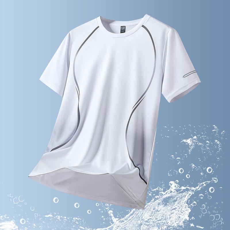 Tシャツ 男性用 メンズ 半袖 接触冷感 吸湿速乾 トップス スポーツウェア トレーニングウェア フィットネス ジム ランニング 野球 バスケ 運動着 カジュアルウェア 大きいサイズ ゆったり 体型カバー 着痩せ お腹周り 二の腕カバー 軽量 通気性 伸