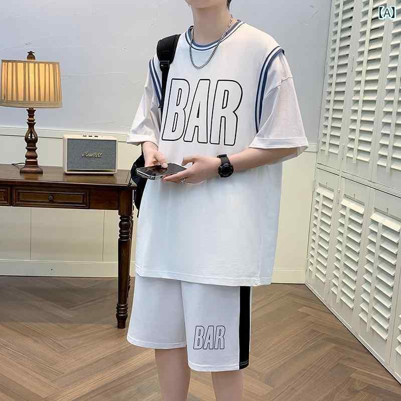 バスケットボール ウェア メンズ バスケットボール スーツ メンズ コットン 速乾 通気性 半袖 スポーツ 中学生 競技 トレーニング ユニフォーム