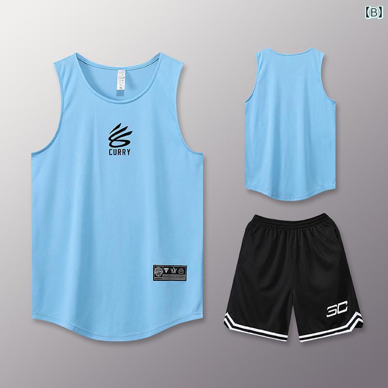 バスケットボール ウェア メンズ カリー バスケットボール スーツ メンズ 春夏 速乾 実戦 トレーニング..
