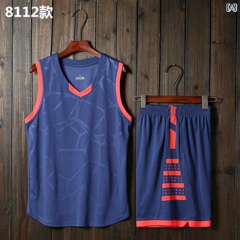 バスケットボール ウェア メンズ バスケットボール ユニフォーム スーツ メンズ 大きいサイズ ノースリ..