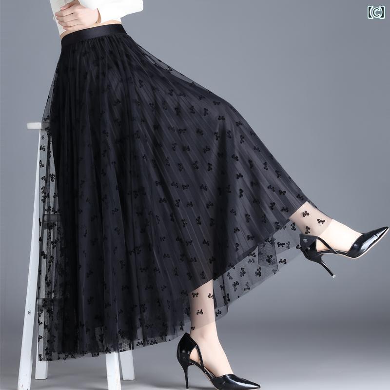 パンツドレス レディース メッシュ スカート レディース 2025 春 ハイウエスト プリーツスカート aライ..