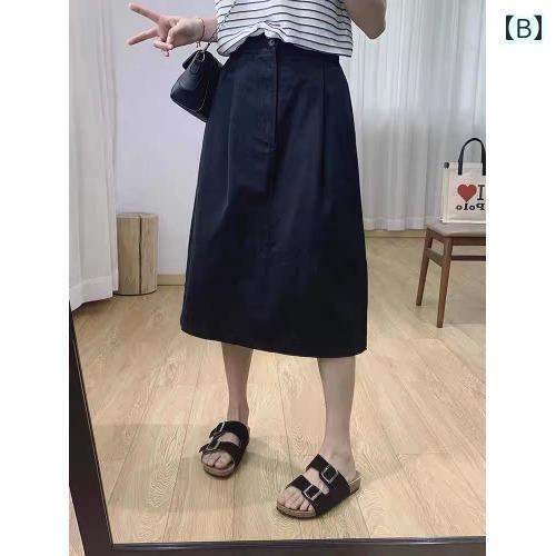 パンツドレス レディース 夏 綿 バック 半分 ゴム ウエスト 作業着 スカート ミディアム 丈 aライン