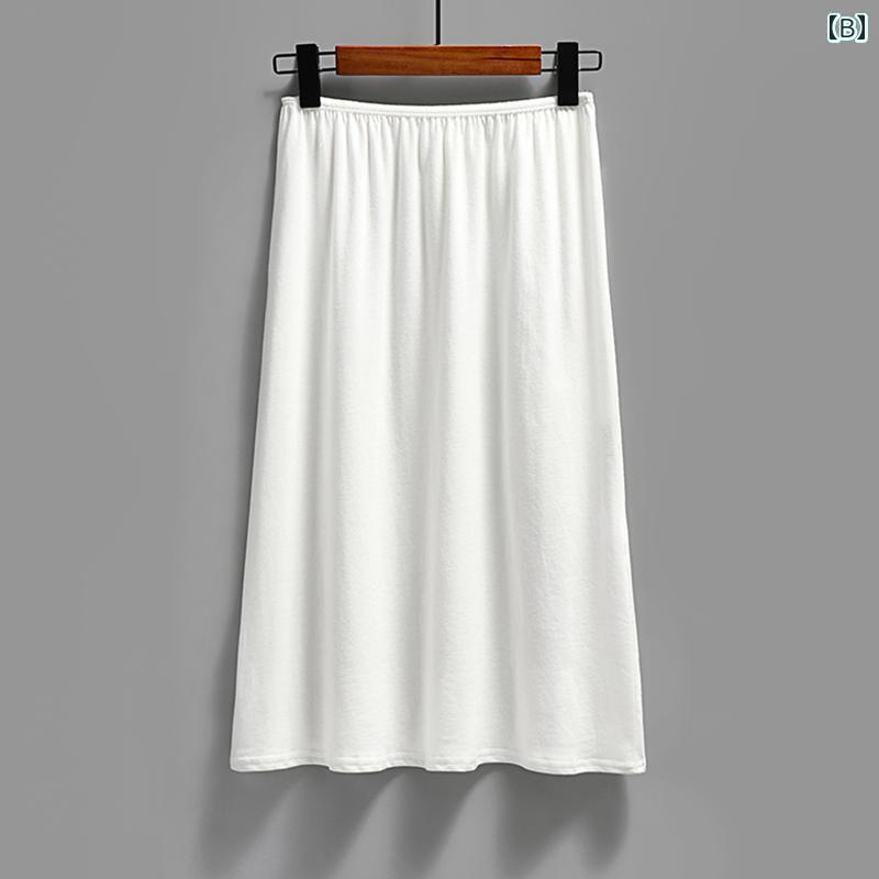 パンツドレス レディース 露出 防止 綿 ペチコート スカート ハーフ レングス ロング レギンス インナ..