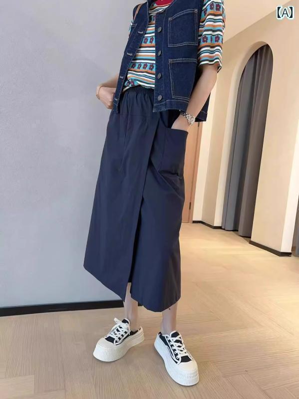 パンツドレス レディース 大きいサイズ オーバー オール スカート レディース 2025夏 ガール mm ハイウエスト スリム aライン アンブレラ