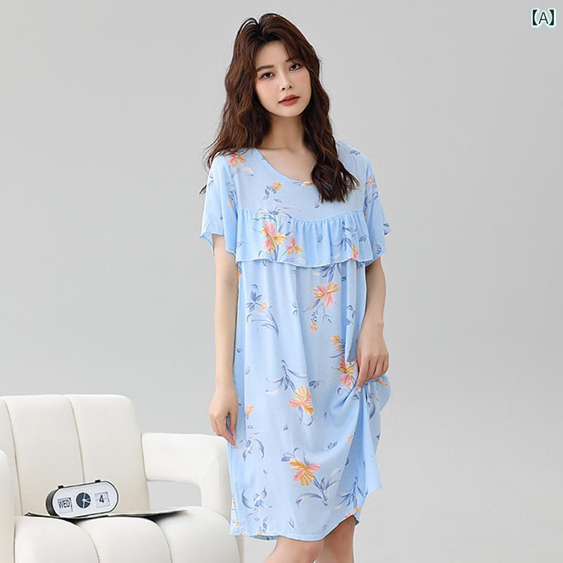 パンツドレス レディース 産後用 コットン ワンピース パジャマ ナイトドレス 夏 レディース 2024年 ゆ..