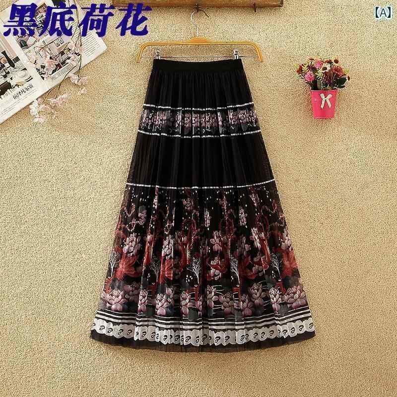 パンツドレス レディース 夏の メッシュ スカート ミドル 丈 プリーツスカート スリム 伸縮性の ある ..