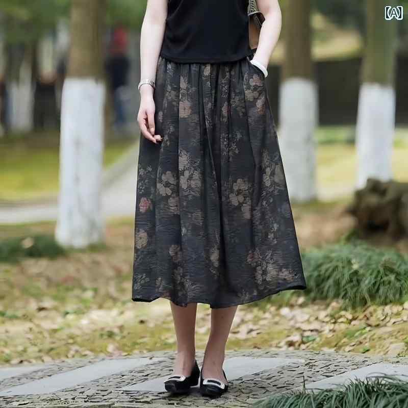 パンツドレス レディース 2025夏の ファッション ママ ドレス 花柄 オールド プリント お腹を カバー ..