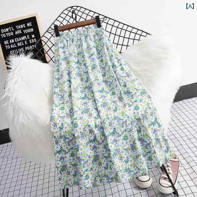 パンツドレス レディース シフォン 花柄 スカートの レディース 弾性 ウエスト 夏の 小さい ハイウエス..