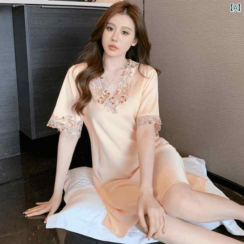 パンツドレス レディース LangSha / Langsha 520 ギフト ラブ ヌード 冷感 ナイトドレス セクシー 恋人..