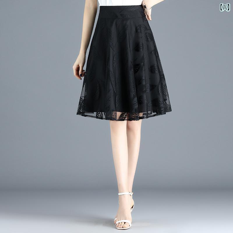 パンツドレス レディース 2025年 メッシュ aライン スカート 春夏 ハイウエスト スリムス モール プリ..